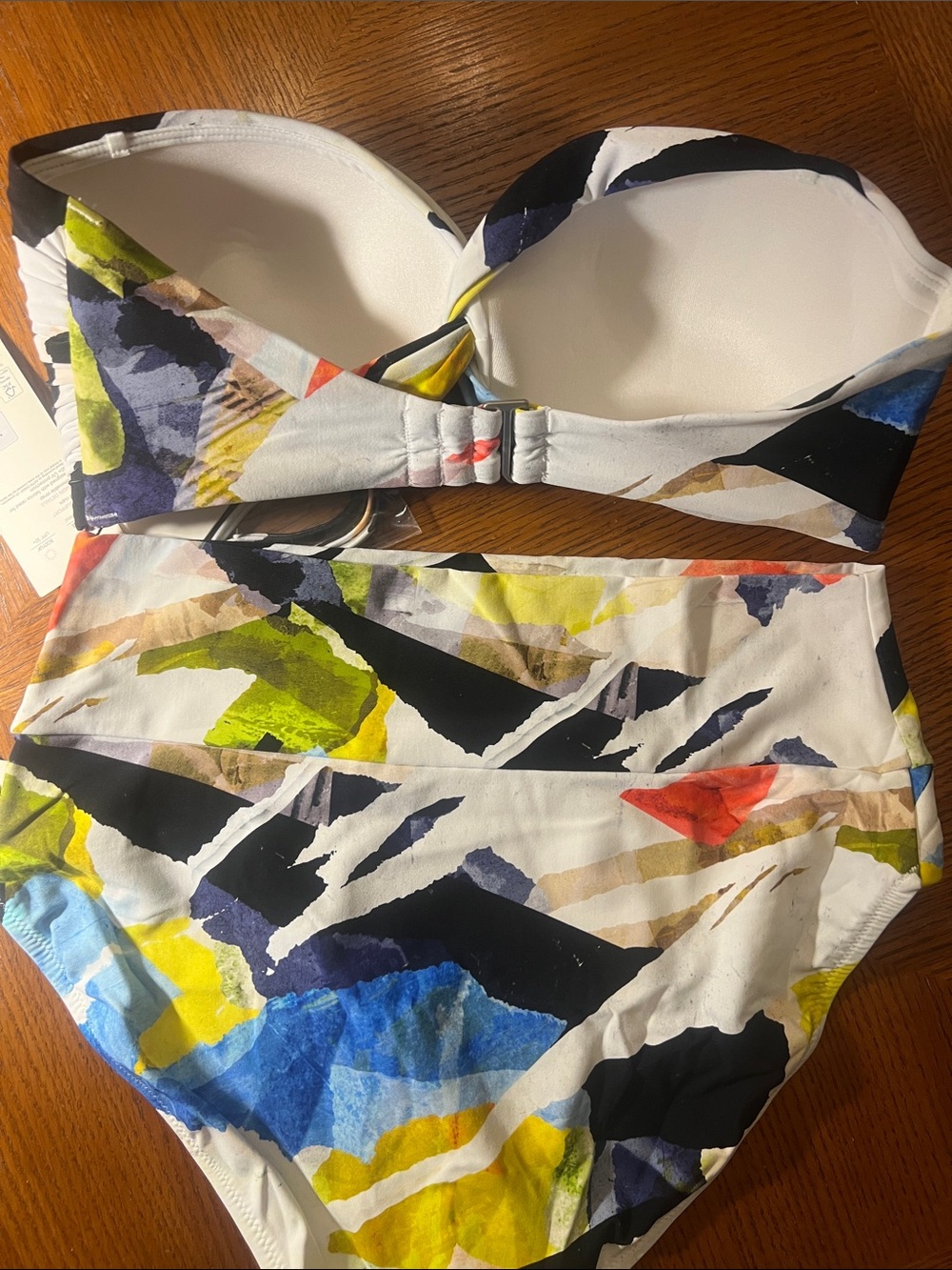 Calia Abstract Multi-Color Bandeau Bikini Set medium C1 - Picture 9 of 10